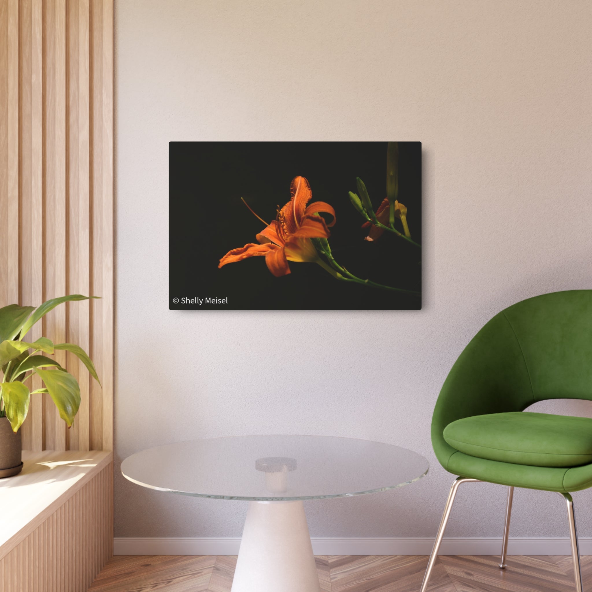 Orange Lily Floral Wall Metal Wall Art