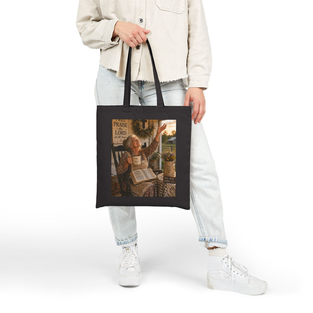 I Will Praise the Lord christian  Cotton Tote Bag