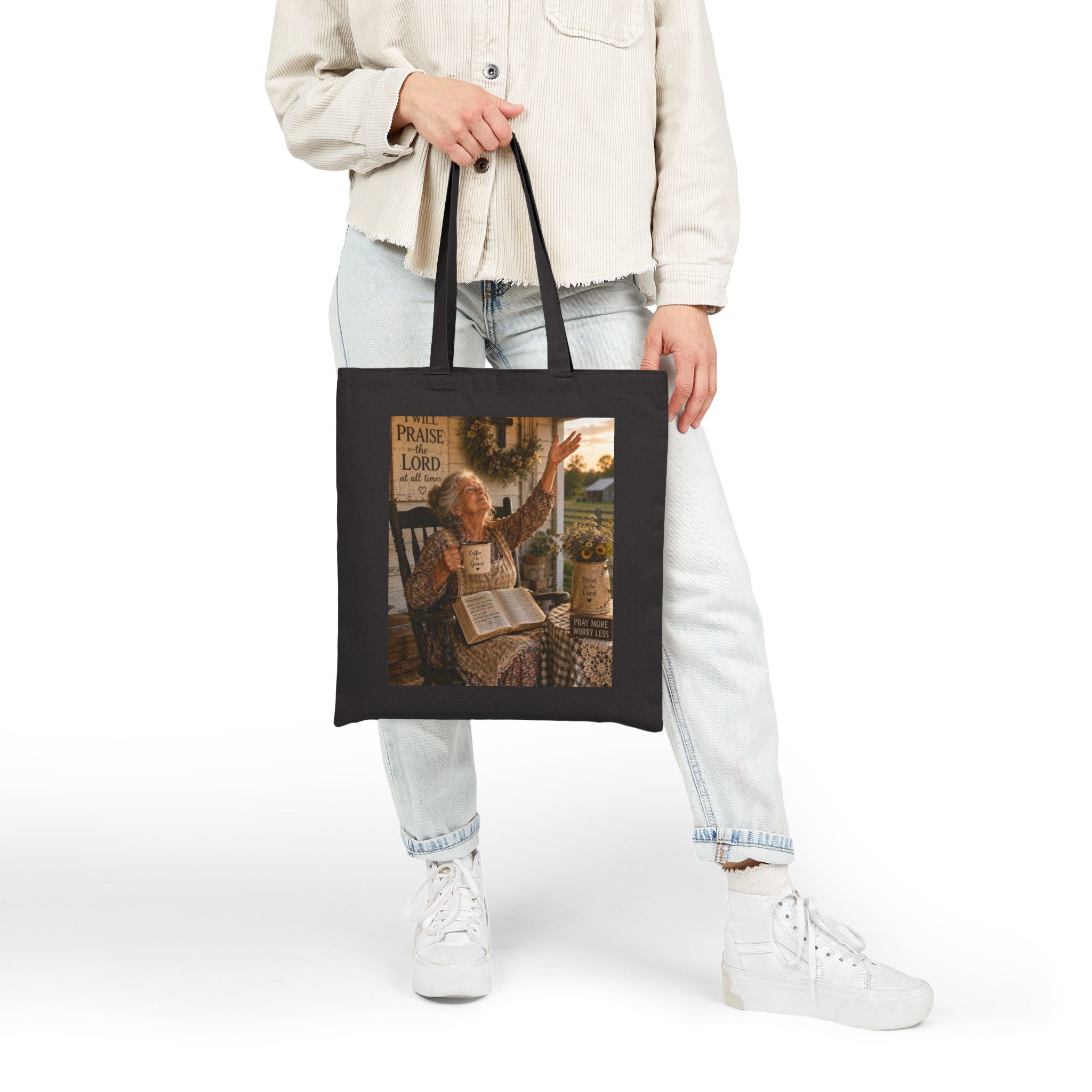 I Will Praise the Lord christian  Cotton Tote Bag