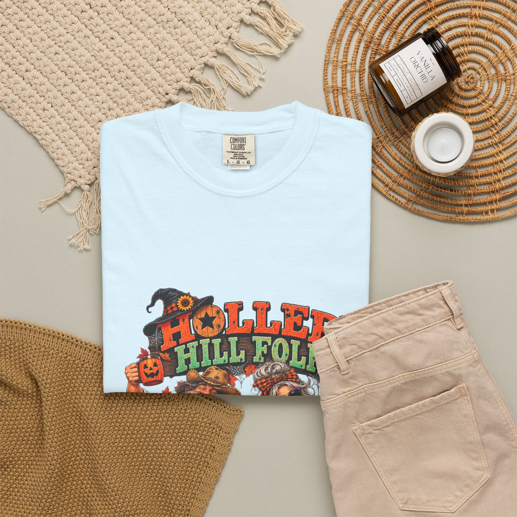 Halloween Holler Hill Folk T-Shirt — "Happy Halloween" Vintage Horror Design