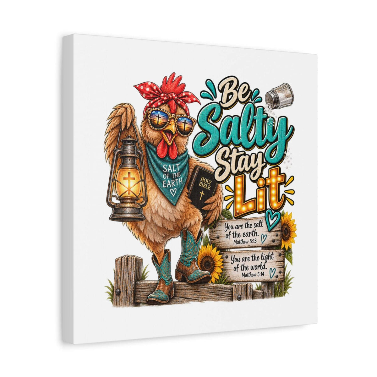 Be Salty Stay Lit Rooster Canvas