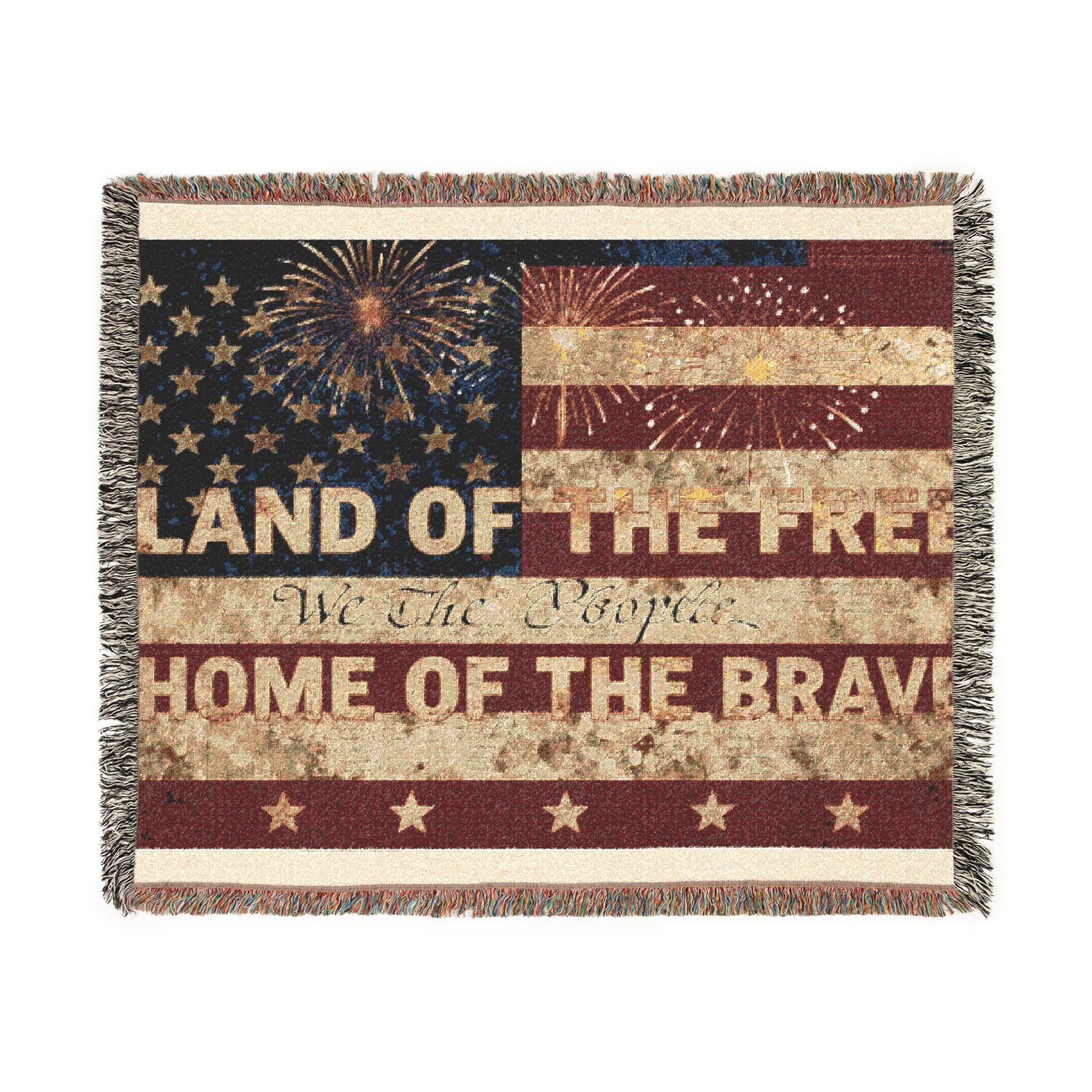 American Anniversary Woven Blanket –Patriotic Throw