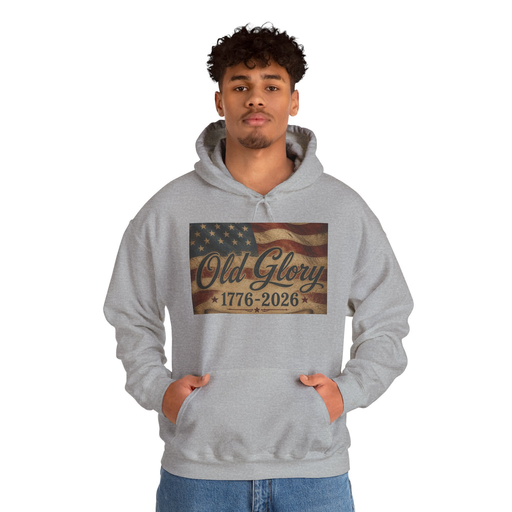 Patriotic Old Glory 1776-2026 Hoodie — American Flag Sweatshirt