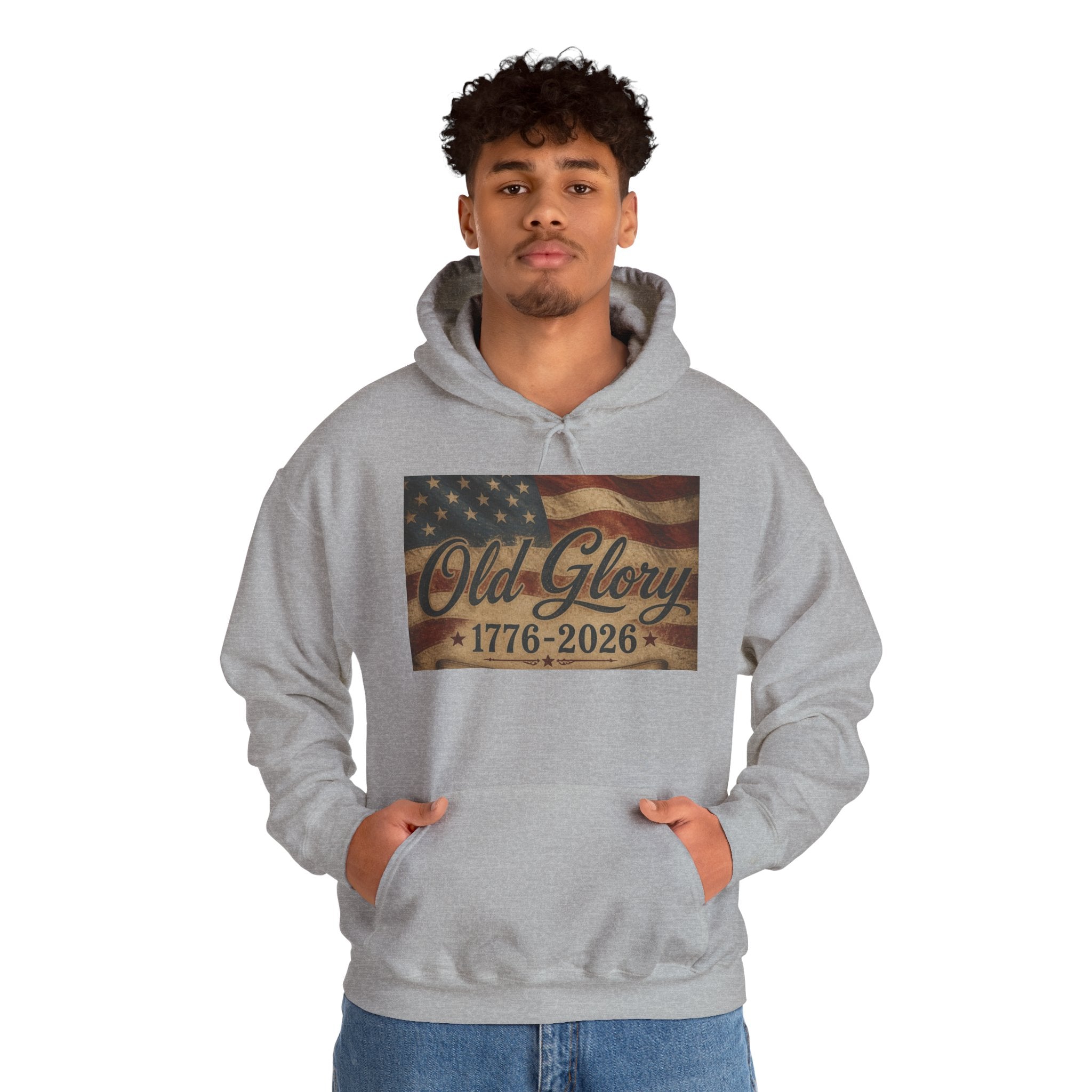 Patriotic Old Glory 1776-2026 Hoodie — American Flag Sweatshirt
