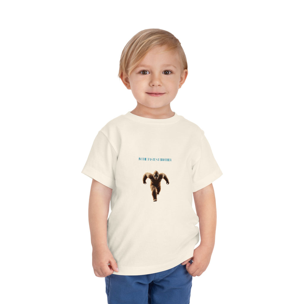 Toddler Tee with Running Sasquatch Print — Kids Shirt