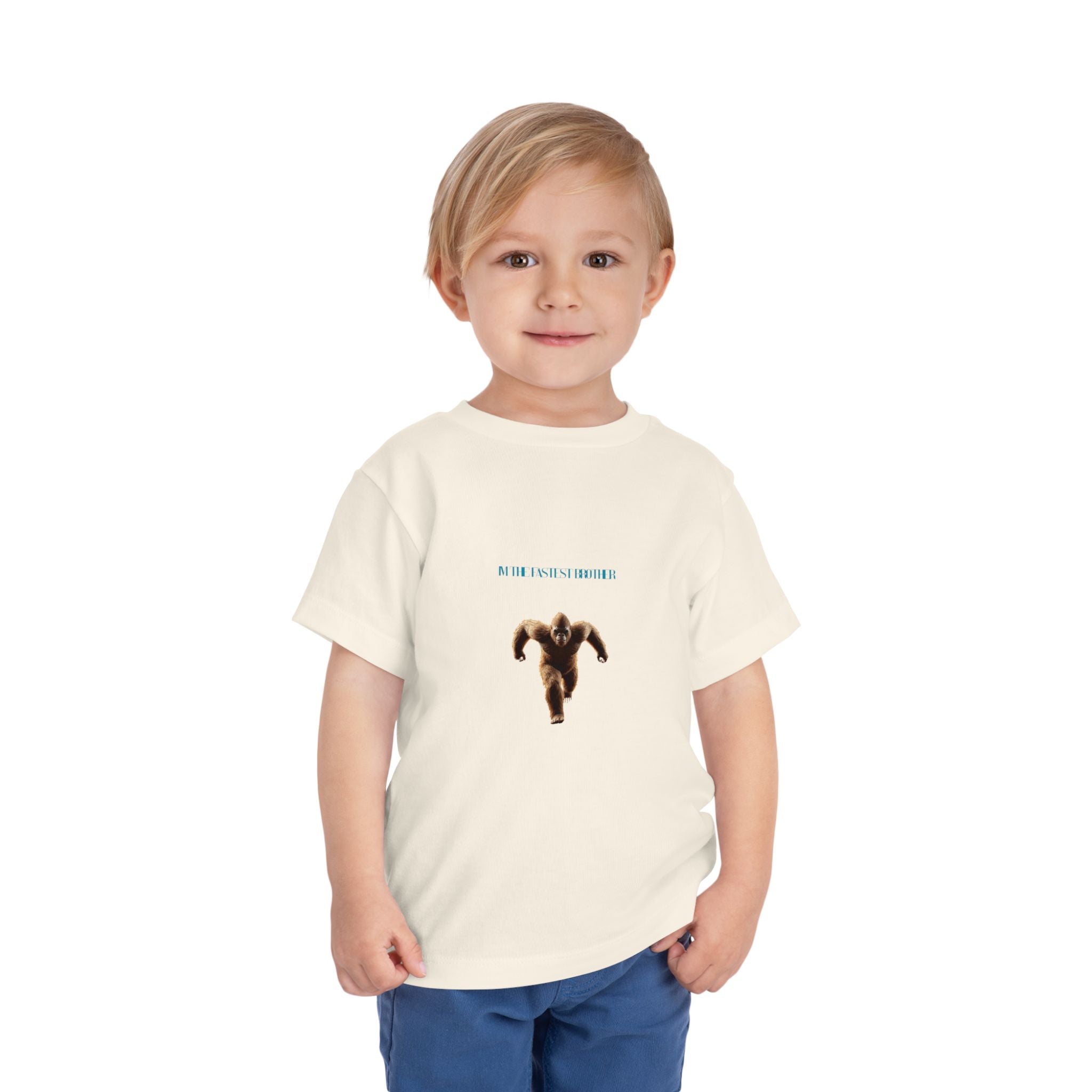 Toddler Tee with Running Sasquatch Print — Kids Shirt