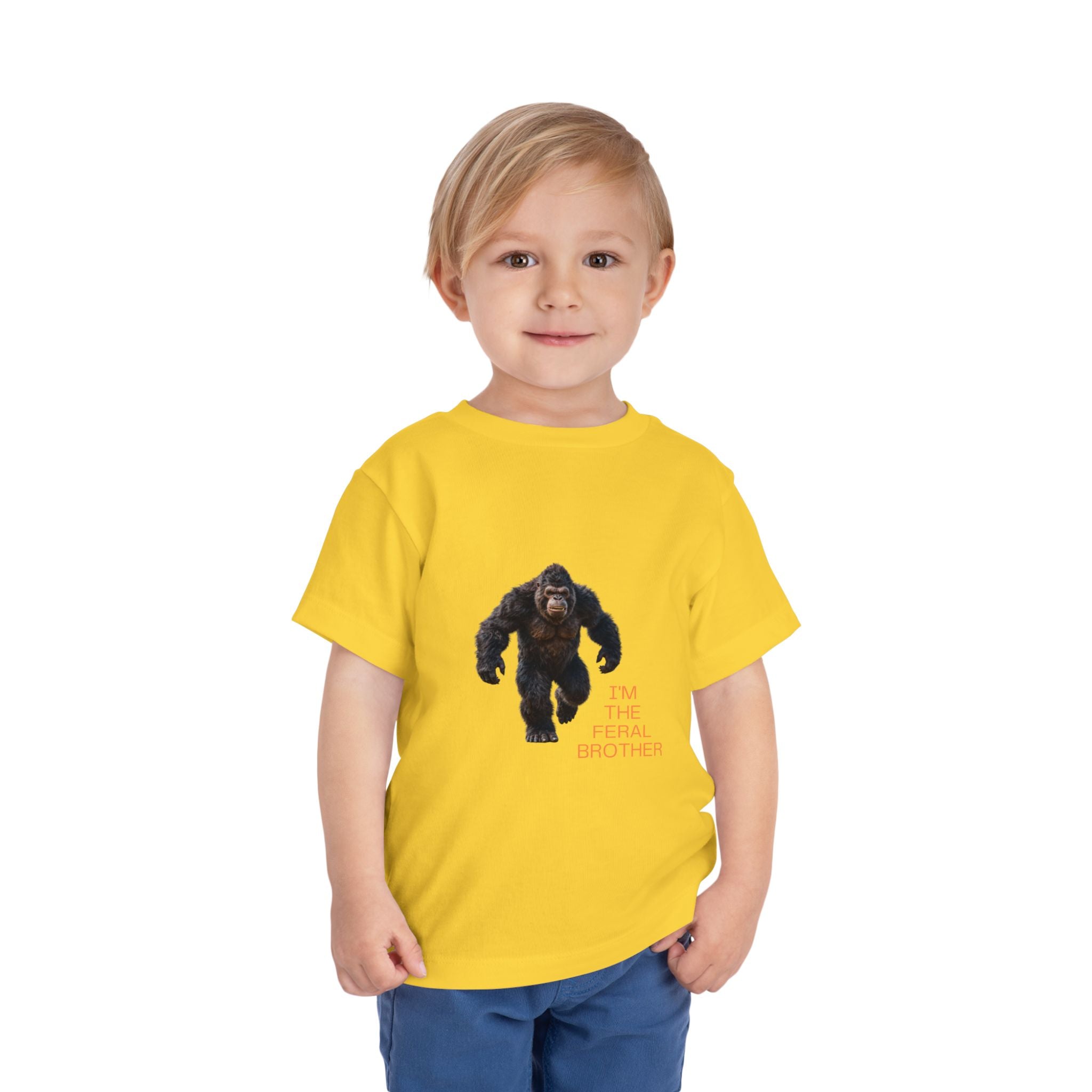 Toddler Tee — "I’m the Feral Brother" Sasquatch Graphic