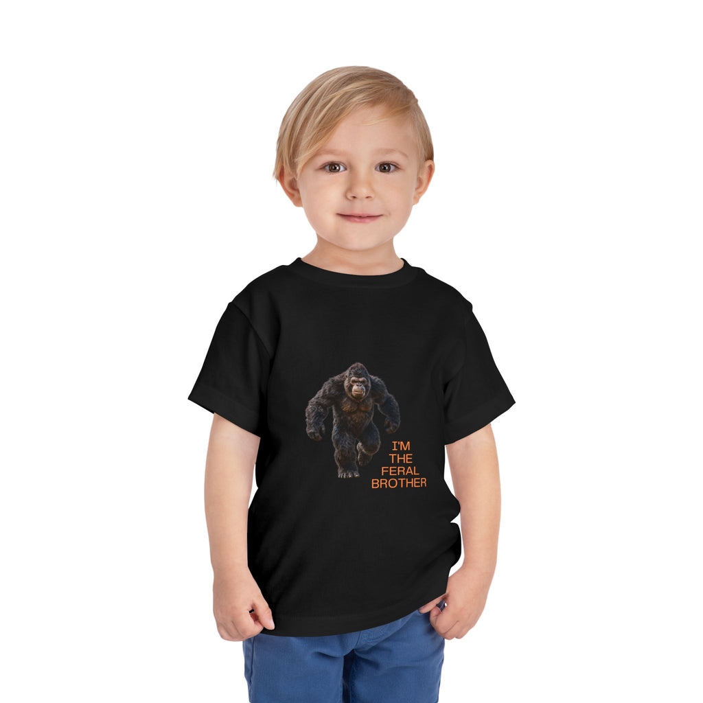 Toddler Tee — "I’m the Feral Brother" Sasquatch Graphic
