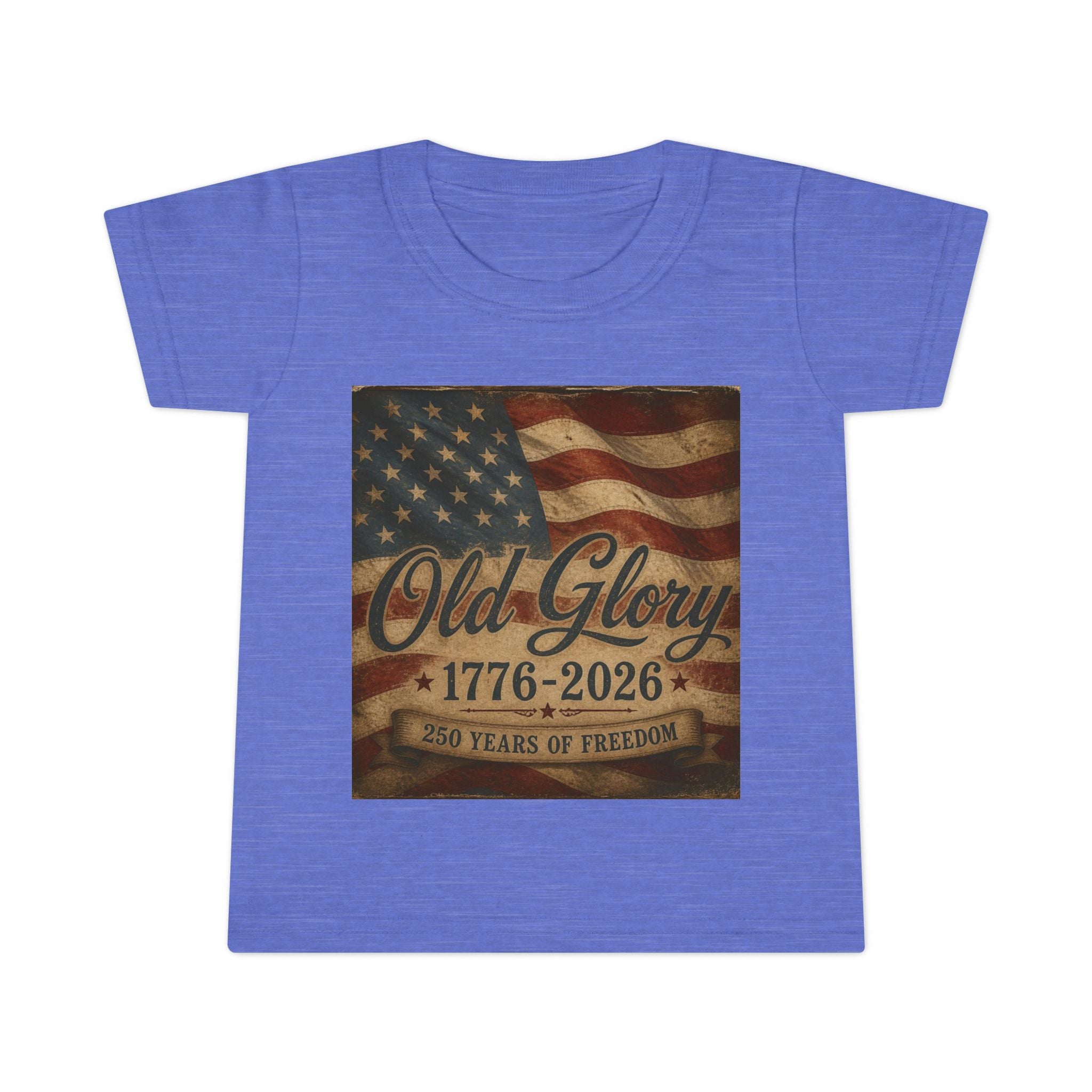 Toddler T-Shirt - "Old Glory 1776-2026"  Patriotic Flag Tee