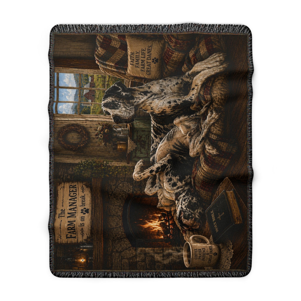 Cozy Farm Boss Great Dane Sherpa Fleece Blanket