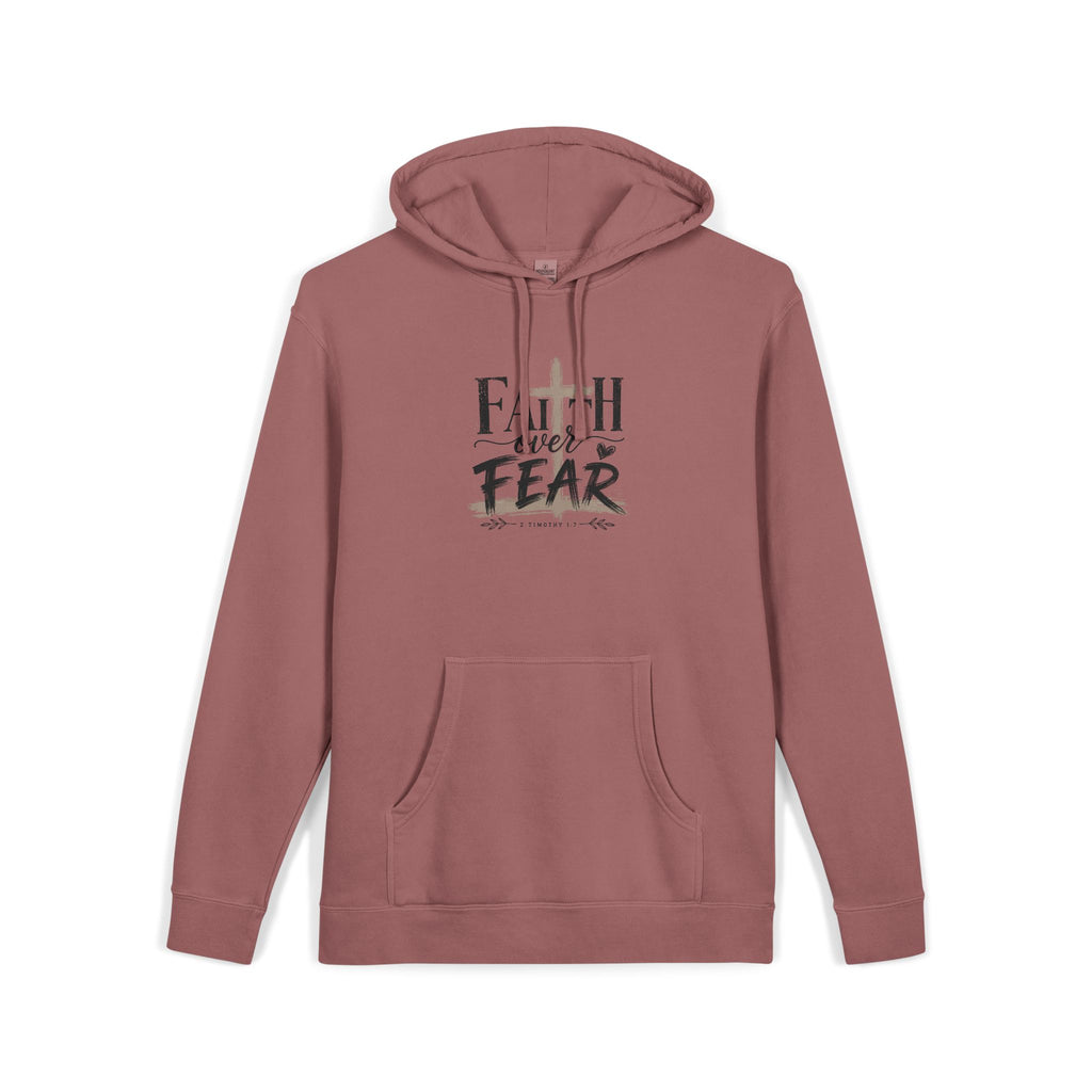 Faith Over Fear Hoodie — 'The Narrow Path Vintage Graphic Pigment-Dyed Hoodie