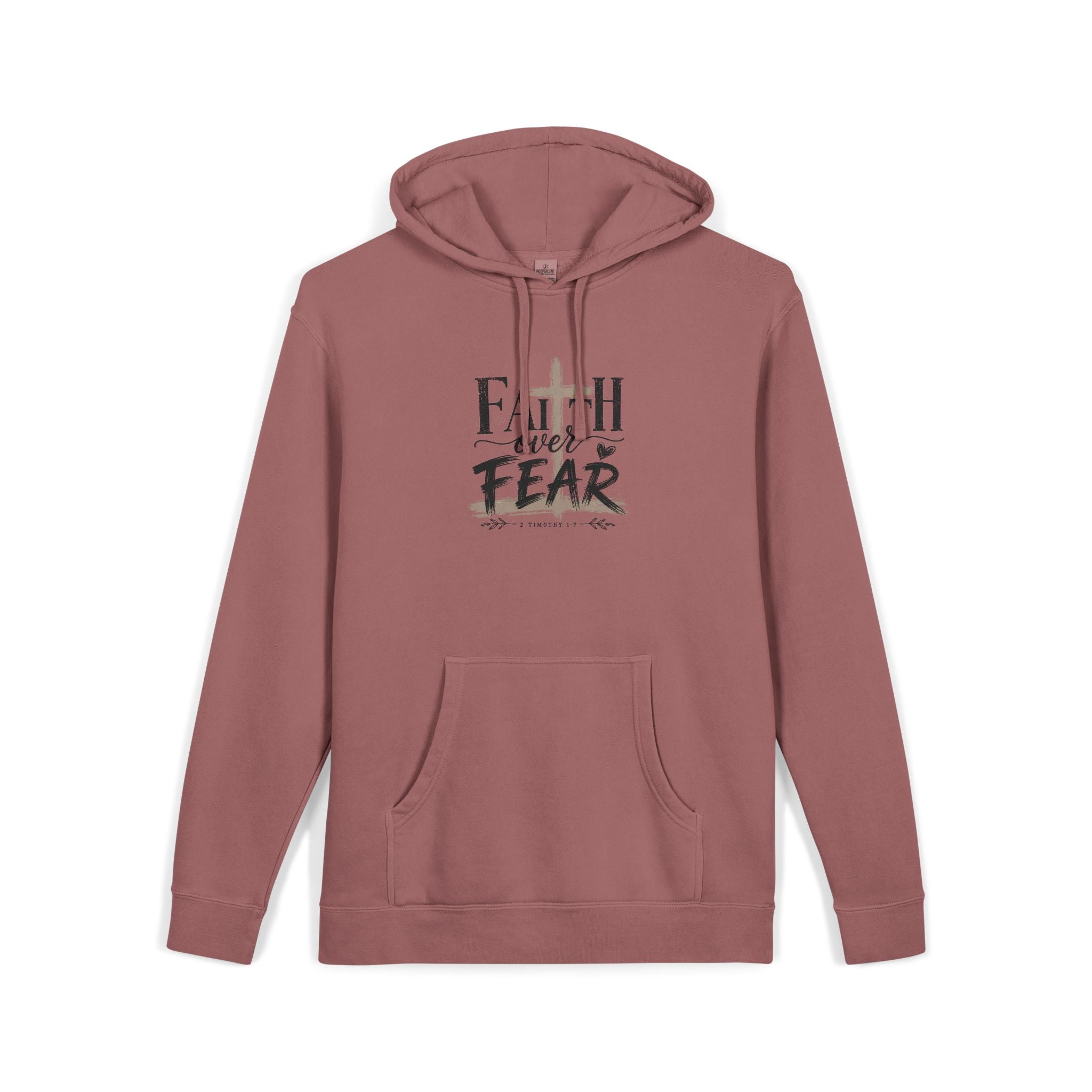 Faith Over Fear Hoodie — 'The Narrow Path Vintage Graphic Pigment-Dyed Hoodie