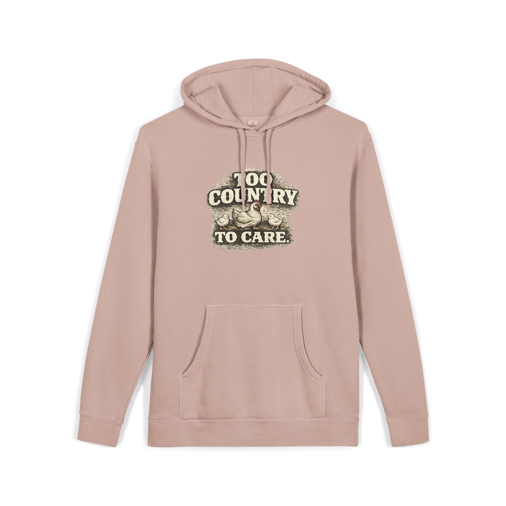 Appalachian Faith Hoodie — "Too Country to Care" Pigment-Dyed Pullover