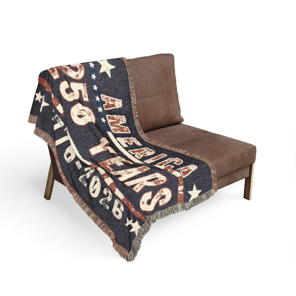 America 250 Years Woven Blanket — 1776–2026 Commemorative Throw