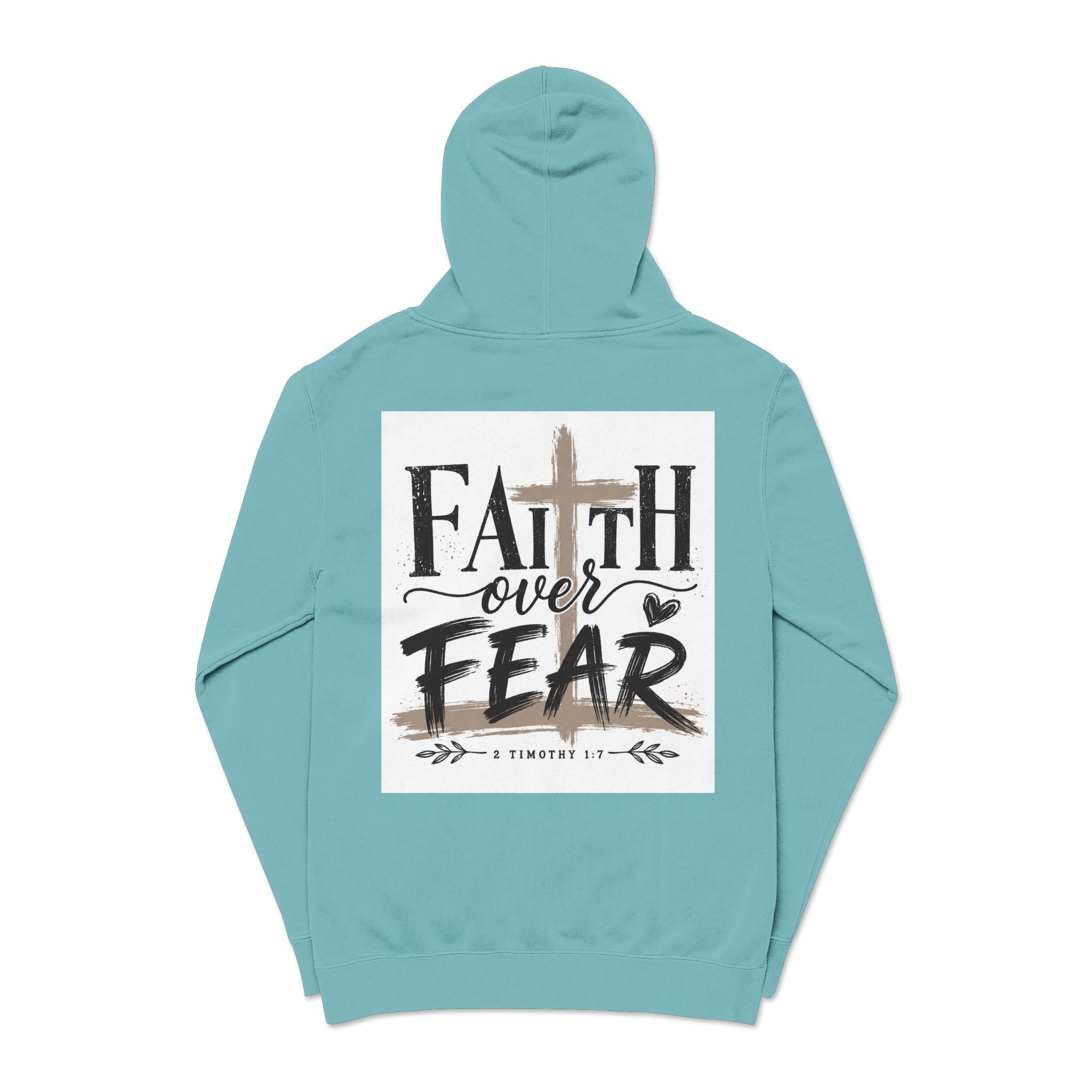 Faith Over Fear Hoodie — Pigment-Dyed Inspirational Pullover