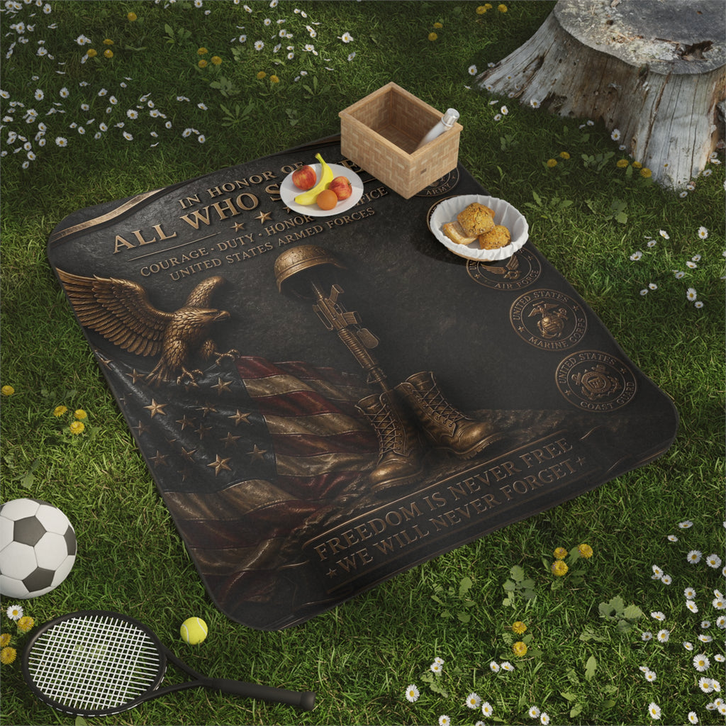 Veteran Tribute Picnic Blanket -Memorial Design
