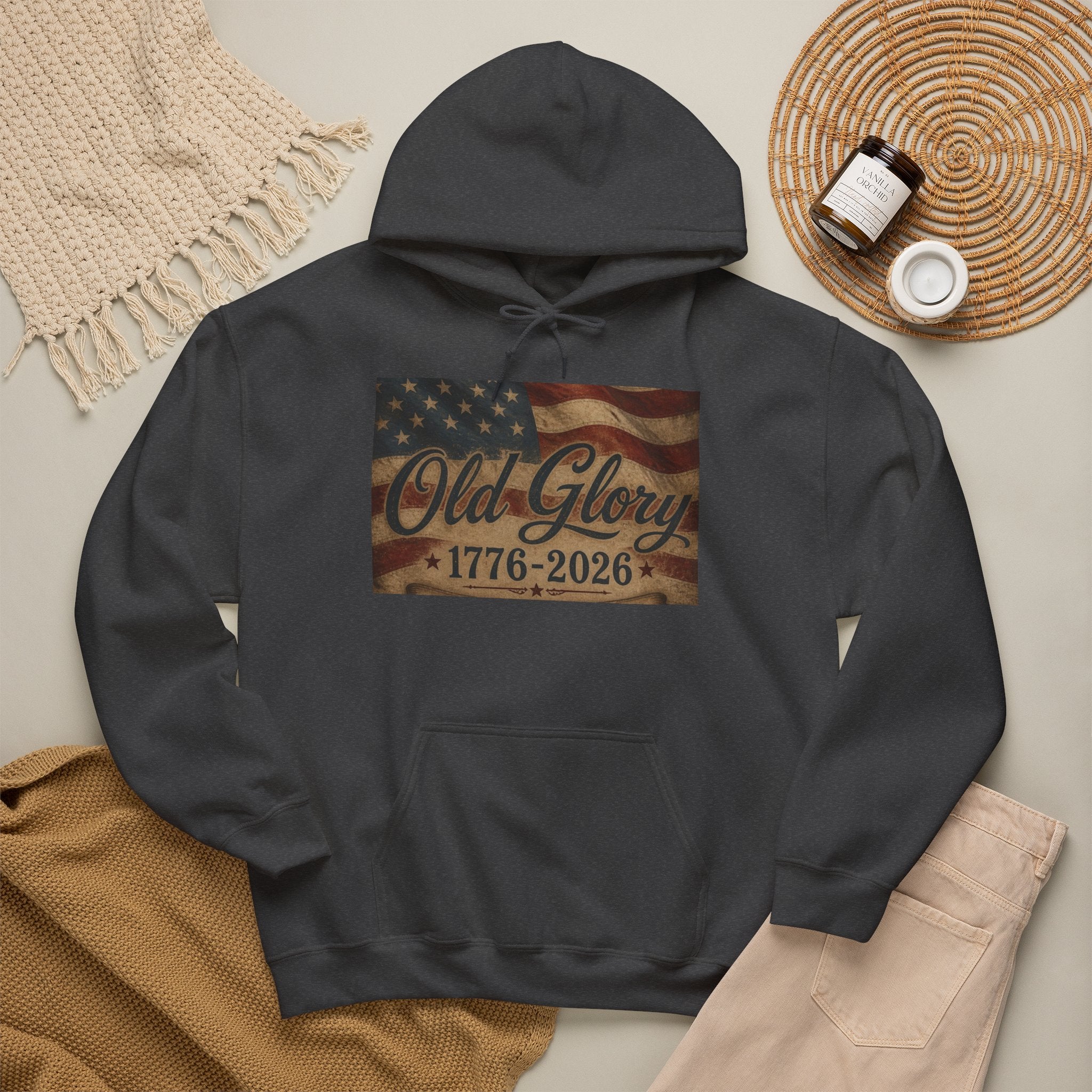 Patriotic Old Glory 1776-2026 Hoodie — American Flag Sweatshirt