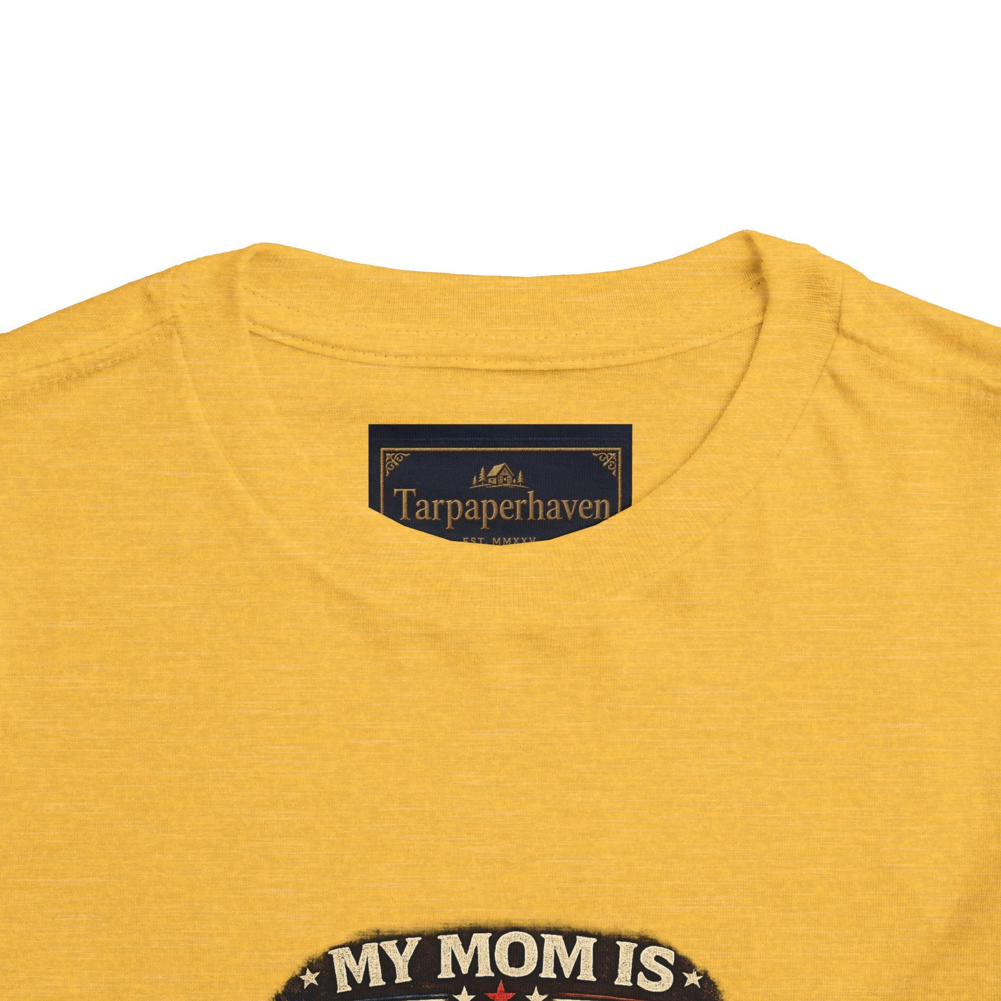 Toddler Tee "My Mom is Military - Strong Beautiful Hero" | Patriotic Kids Shirt