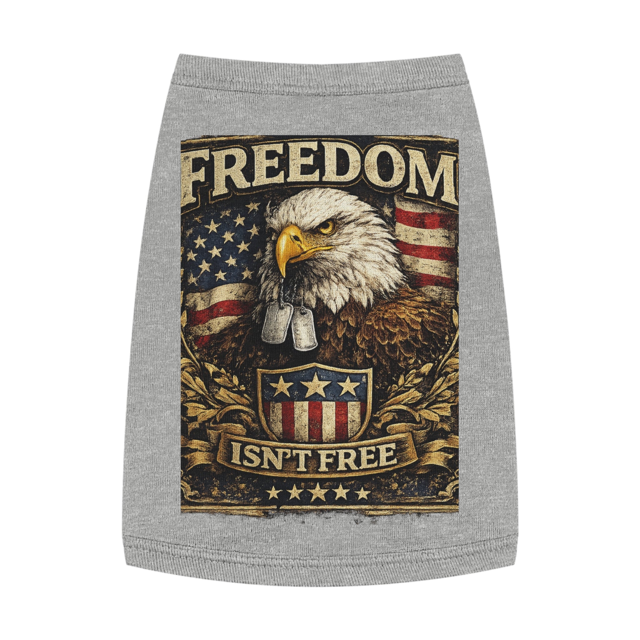 Patriotic Pet Tank Top — "Freedom Isn't Free" Eagle & American Flag