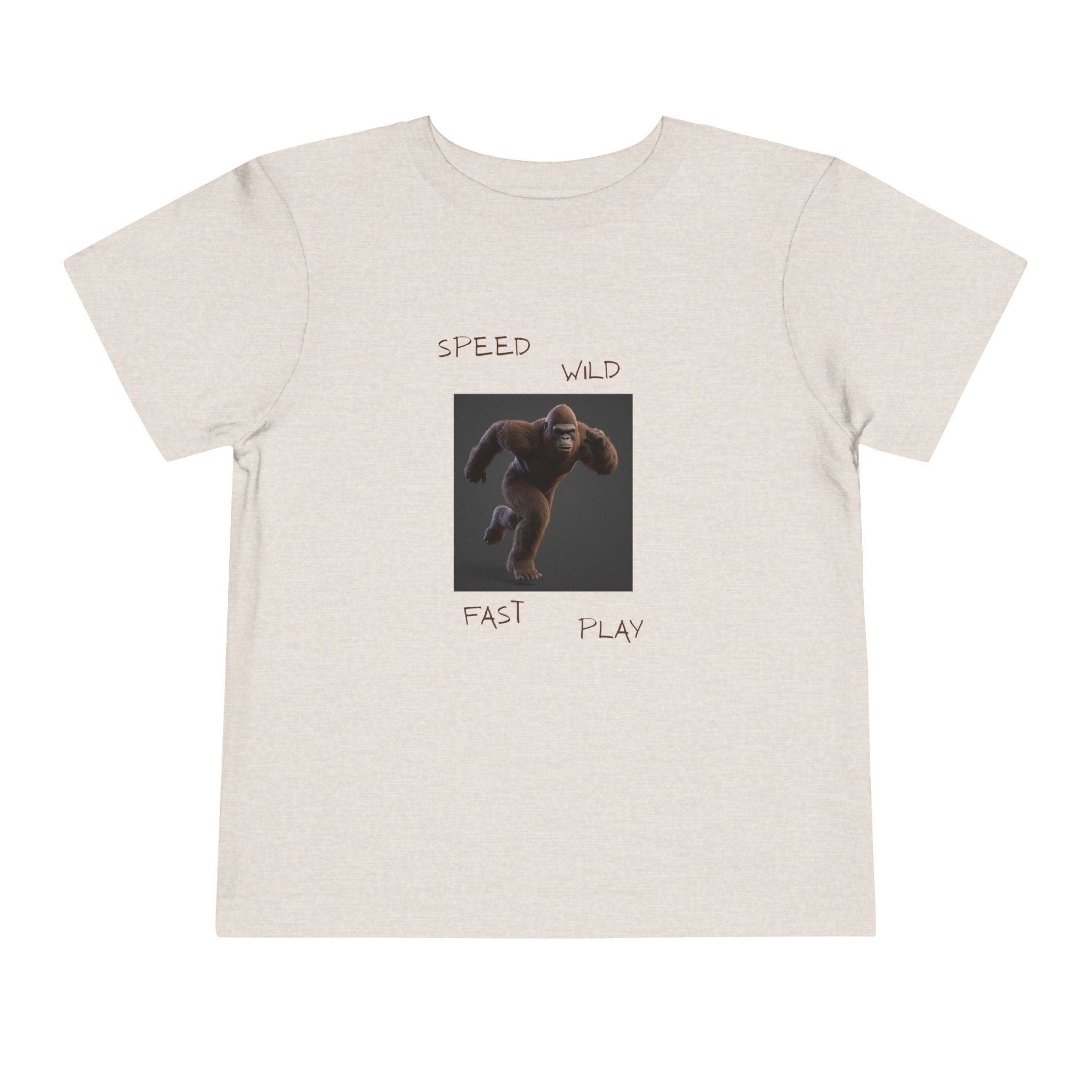 Toddler Tee — 'Speed Wild Fast Play' Running SasquatchGraphic