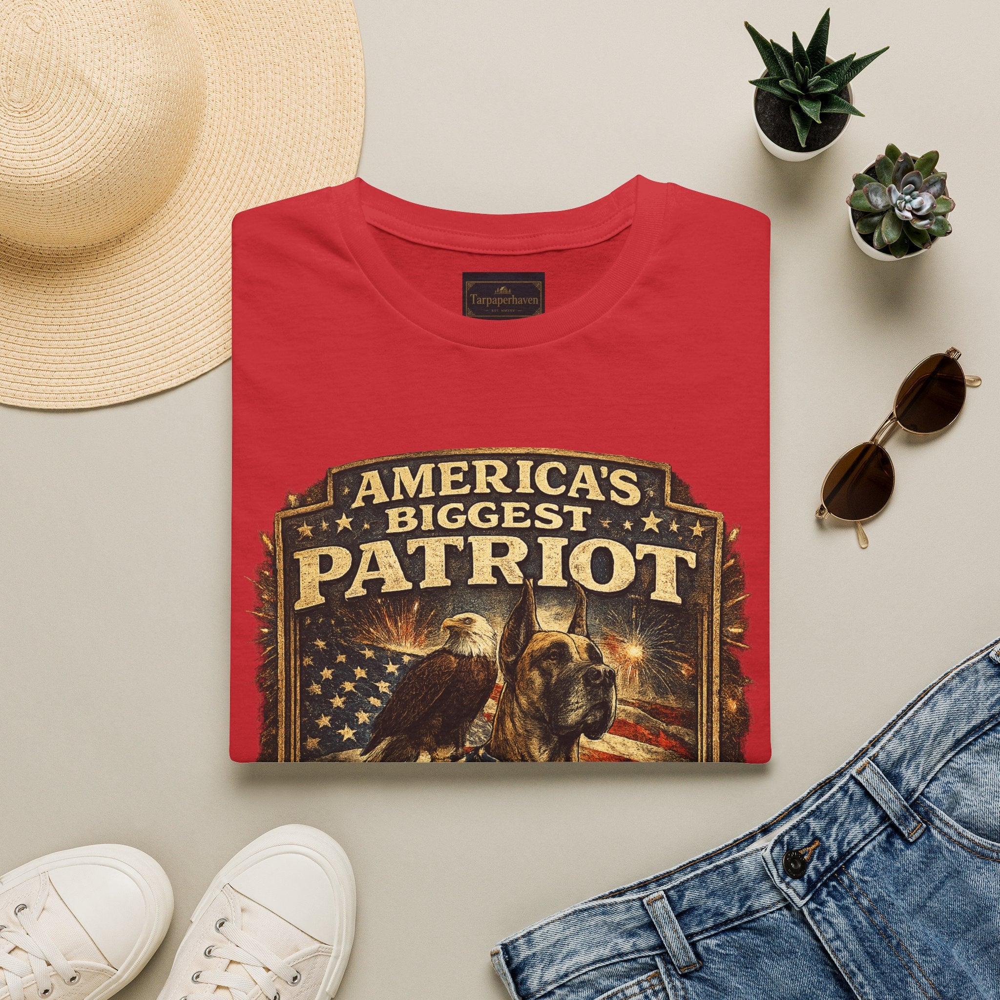 Patriot T-Shirt — Great Dane 1776–2026 Vintage Eagle Flag Tee