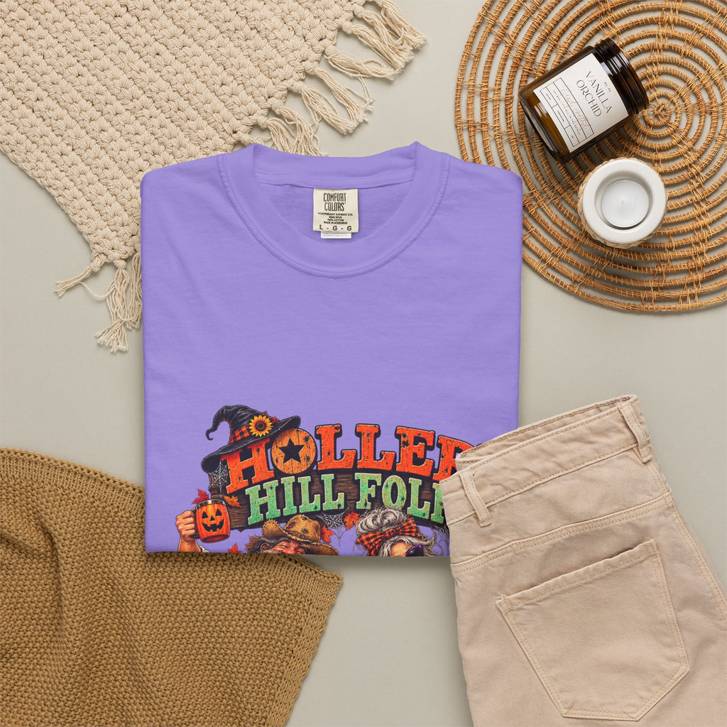 Halloween Holler Hill Folk T-Shirt — "Happy Halloween" Vintage Horror Design