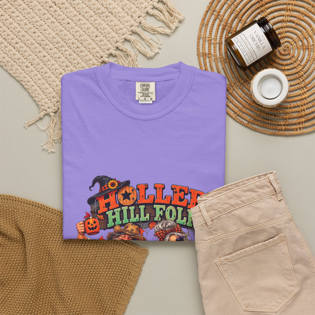 Halloween Holler Hill Folk T-Shirt — "Happy Halloween" Vintage Horror Design