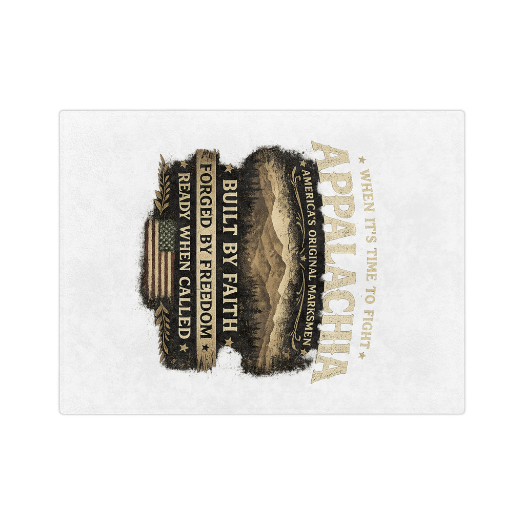 Appalachia Microfiber Blanket – "Built by Faith, Forged by Freedom" Rustic Mountain Throw