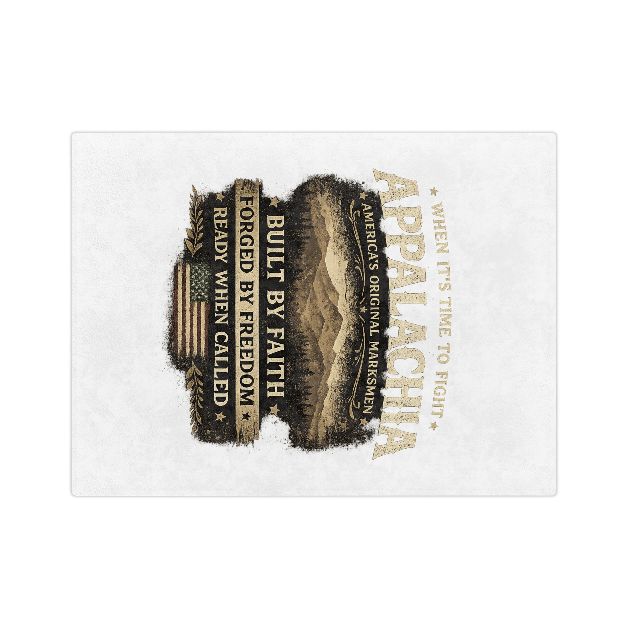 Appalachia Microfiber Blanket – "Built by Faith, Forged by Freedom" Rustic Mountain Throw