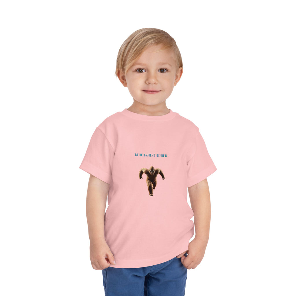 Toddler Tee with Running Sasquatch Print — Kids Shirt