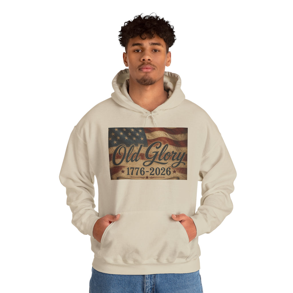 Patriotic Old Glory 1776-2026 Hoodie — American Flag Sweatshirt
