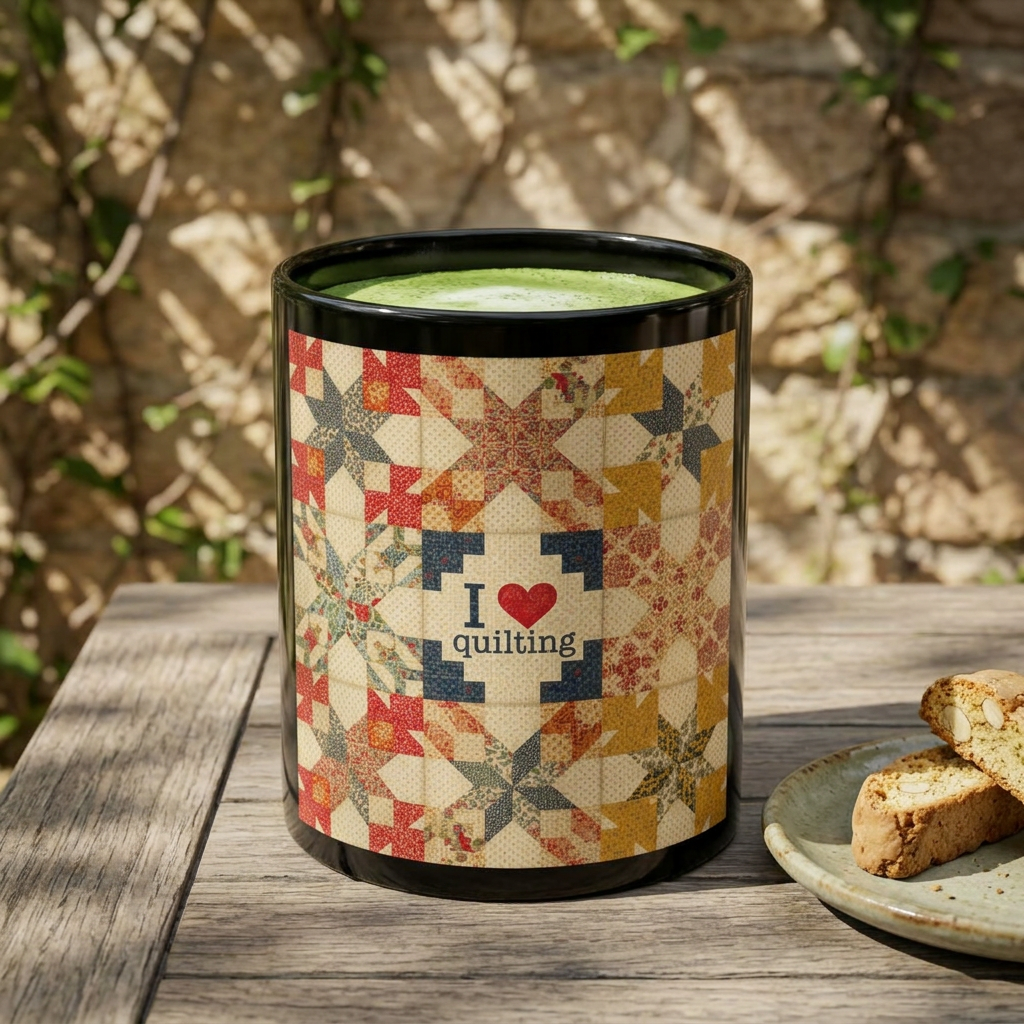 I  Love Quilting Black Mug — Quilter Gift Coffee Cup (11oz & 15oz)