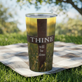 Thine Will Be Done Cross 20oz Tumbler — Christian Faith Travel Mug