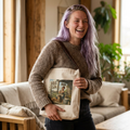 Hill Folk Butter Churning Canvas Lunch Bag — Rustic Woman Illustration