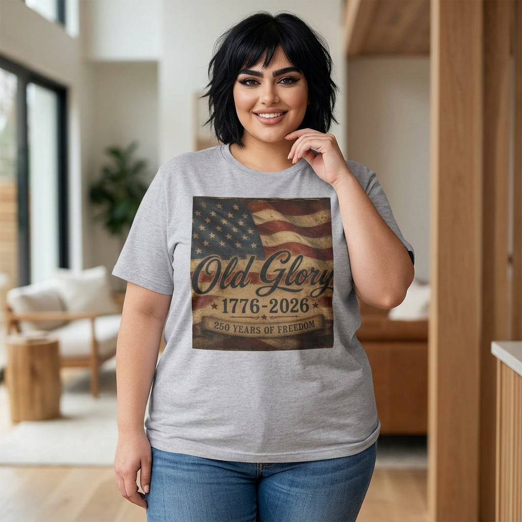 Old Glory Flag T-Shirt — 1776-2026 Vintage American Patriot Tee
