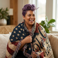 Woven Blanket: "Old Glory 1776–2026 — 250 Years of Freedom" Patriotic Throw