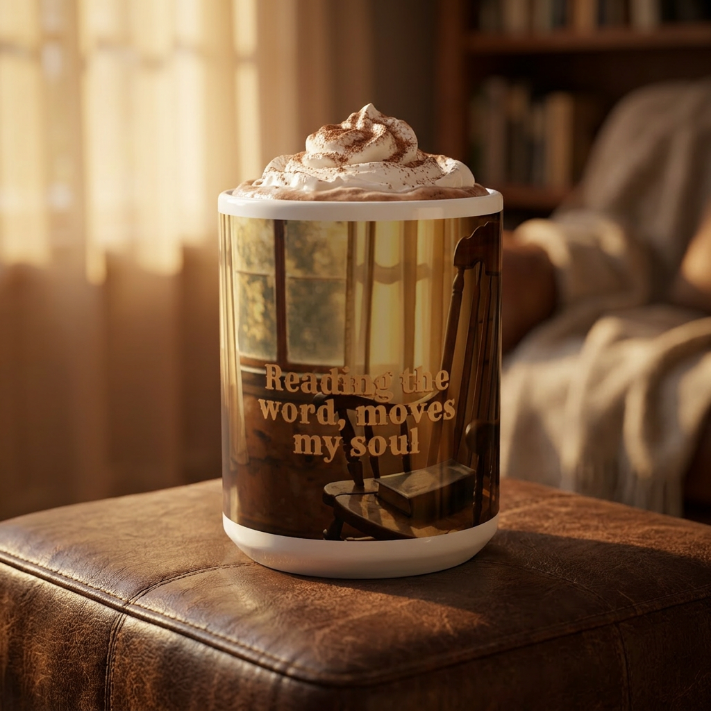 Inspirational 20oz Jumbo Mug – "Reading the word moves my soul" Christian Coffee Mug