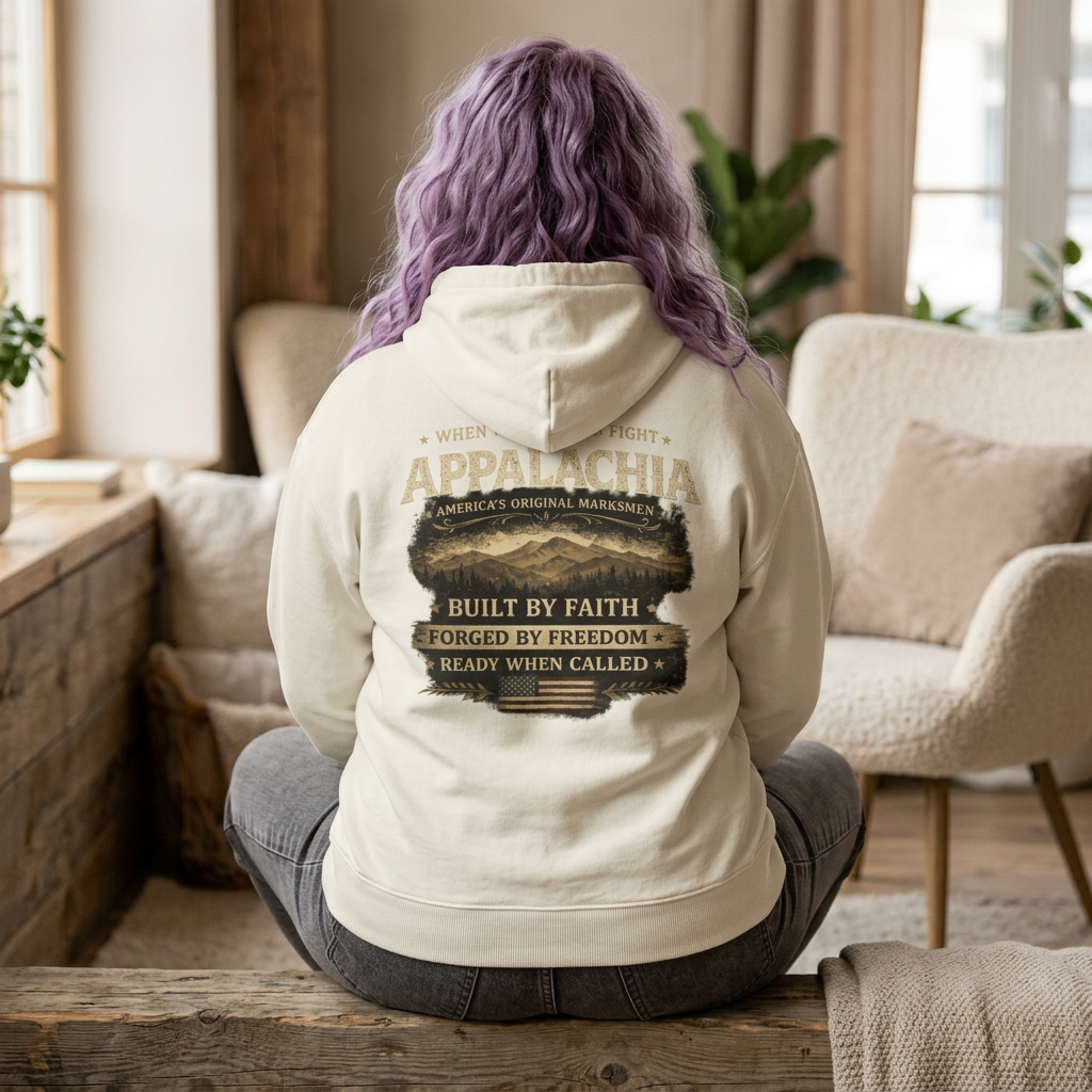 Appalachia Heritage Hoodie — "Built by Faith, Forged by Freedom" Pullover