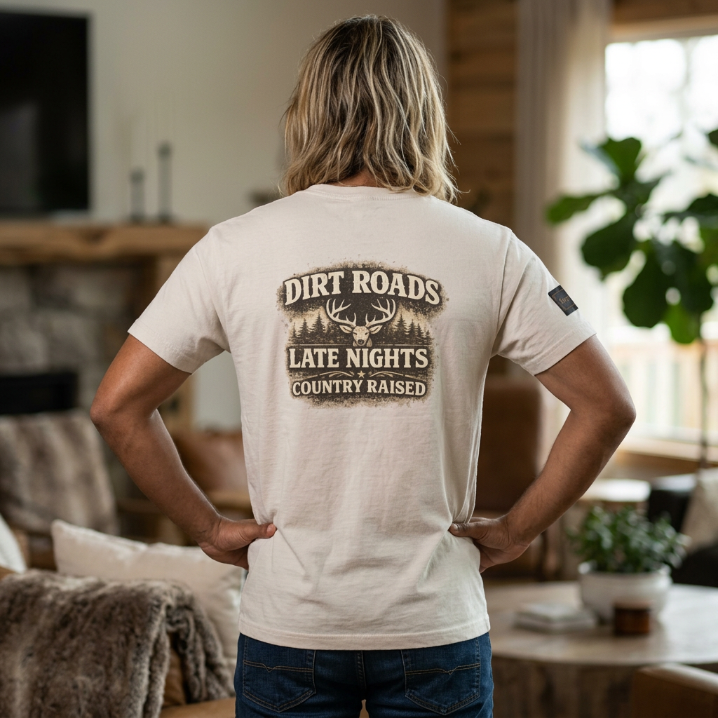 Dirt Roads Late Nights Country Raised T-Shirt