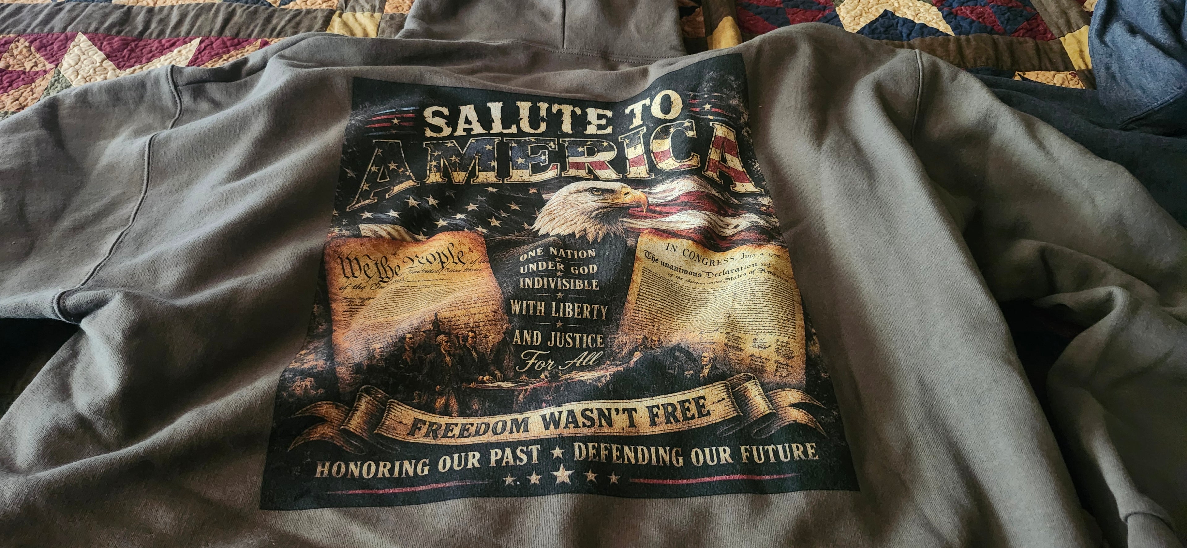 Tarpaperhaven Patriotic Hoodie — America 250th Graphic Sweatshirt