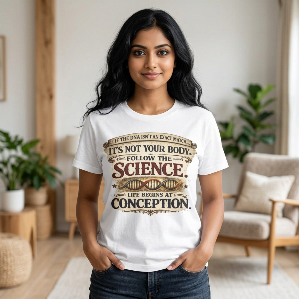 Pro-Life Science T-Shirt — "Follow the Science: Life Begins at Conception"