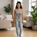 Dog Lover Tank Top Sit Stay Shake Repeat Graphic
