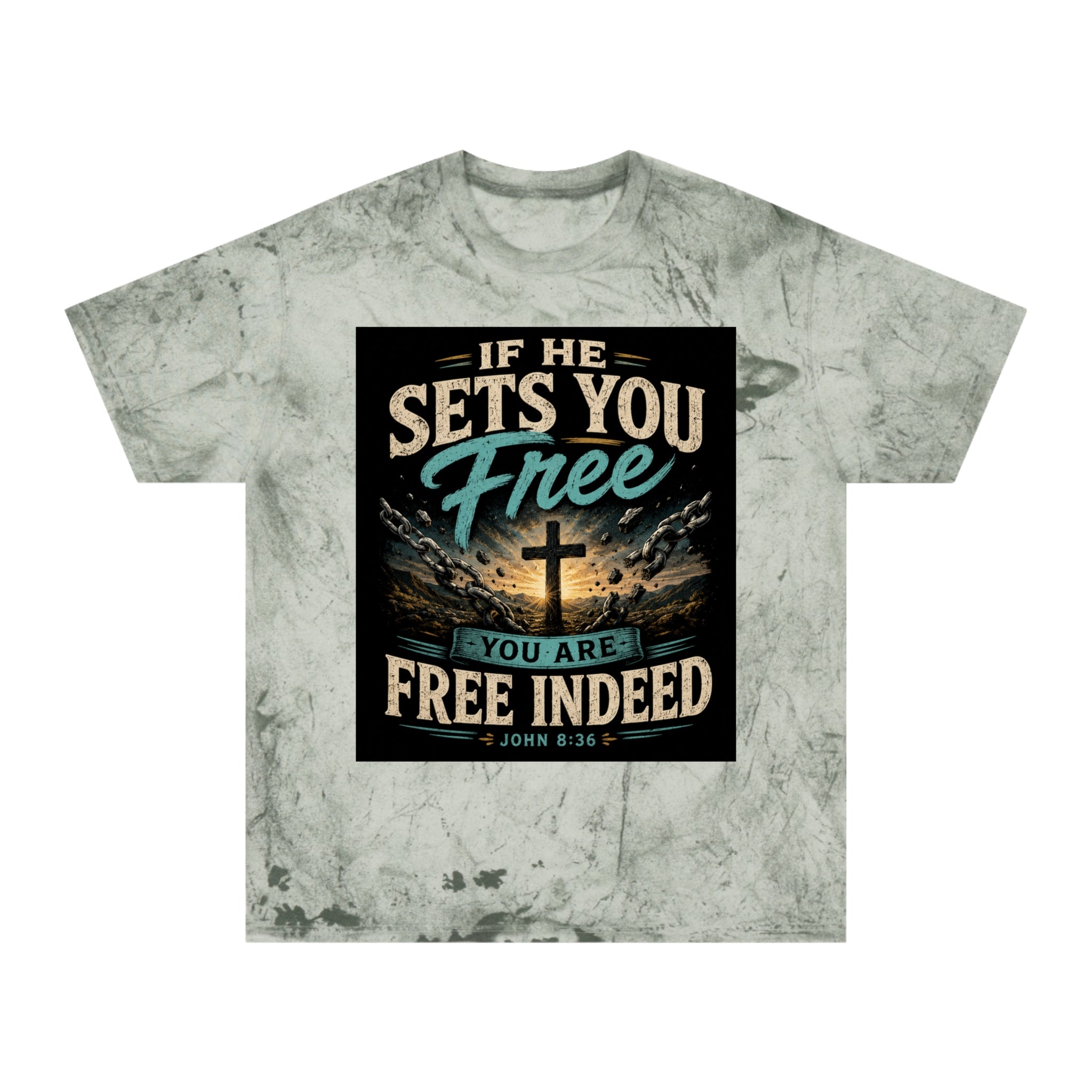 Christian Freedom Tee — "If He Sets You Free" Scripture T-Shirt