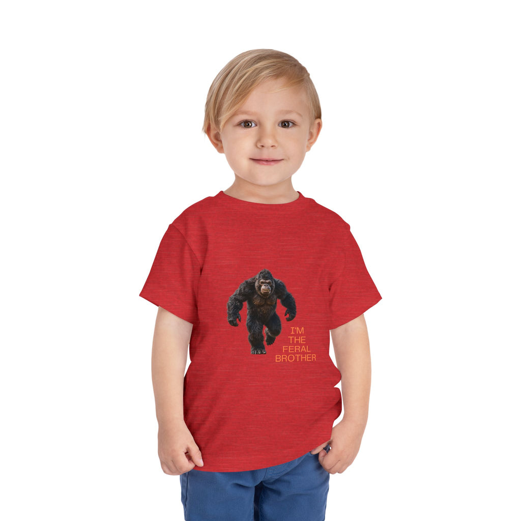 Toddler Tee — "I’m the Feral Brother" Sasquatch Graphic