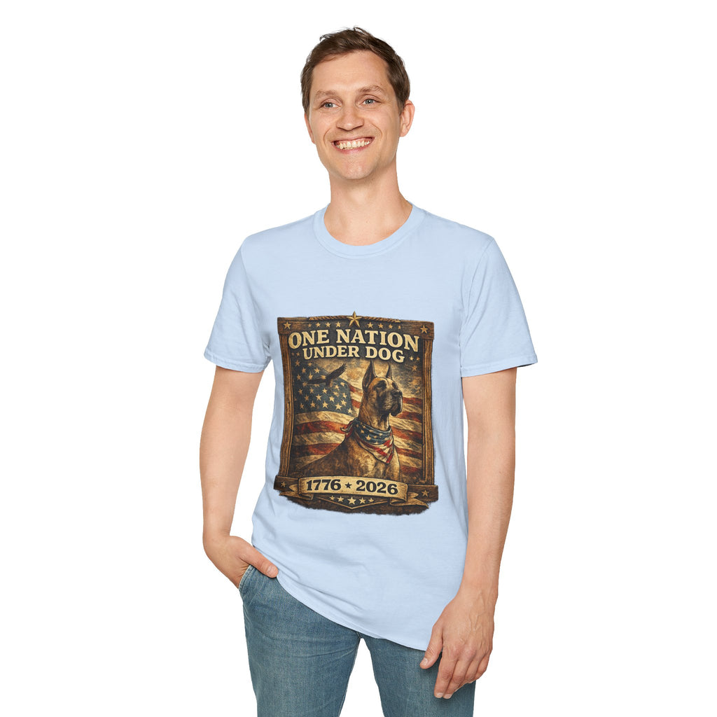 T‑Shirt — Patriotic American Flag Great Dane  Tee (1776–2026)