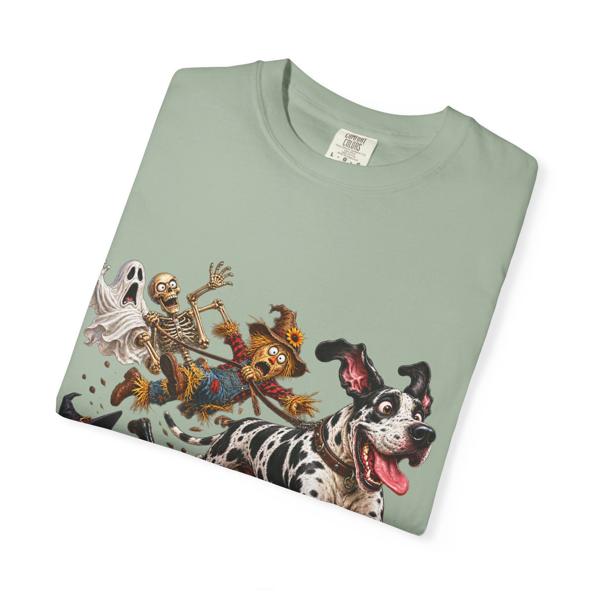 Halloween Great Dane T-Shirt — Cute Dog in Pumpkin Costume Graphic Tee