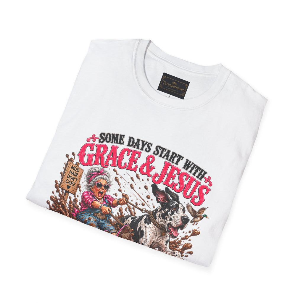 Great Dane Christian Mud Slide  Funny Graphic Tee