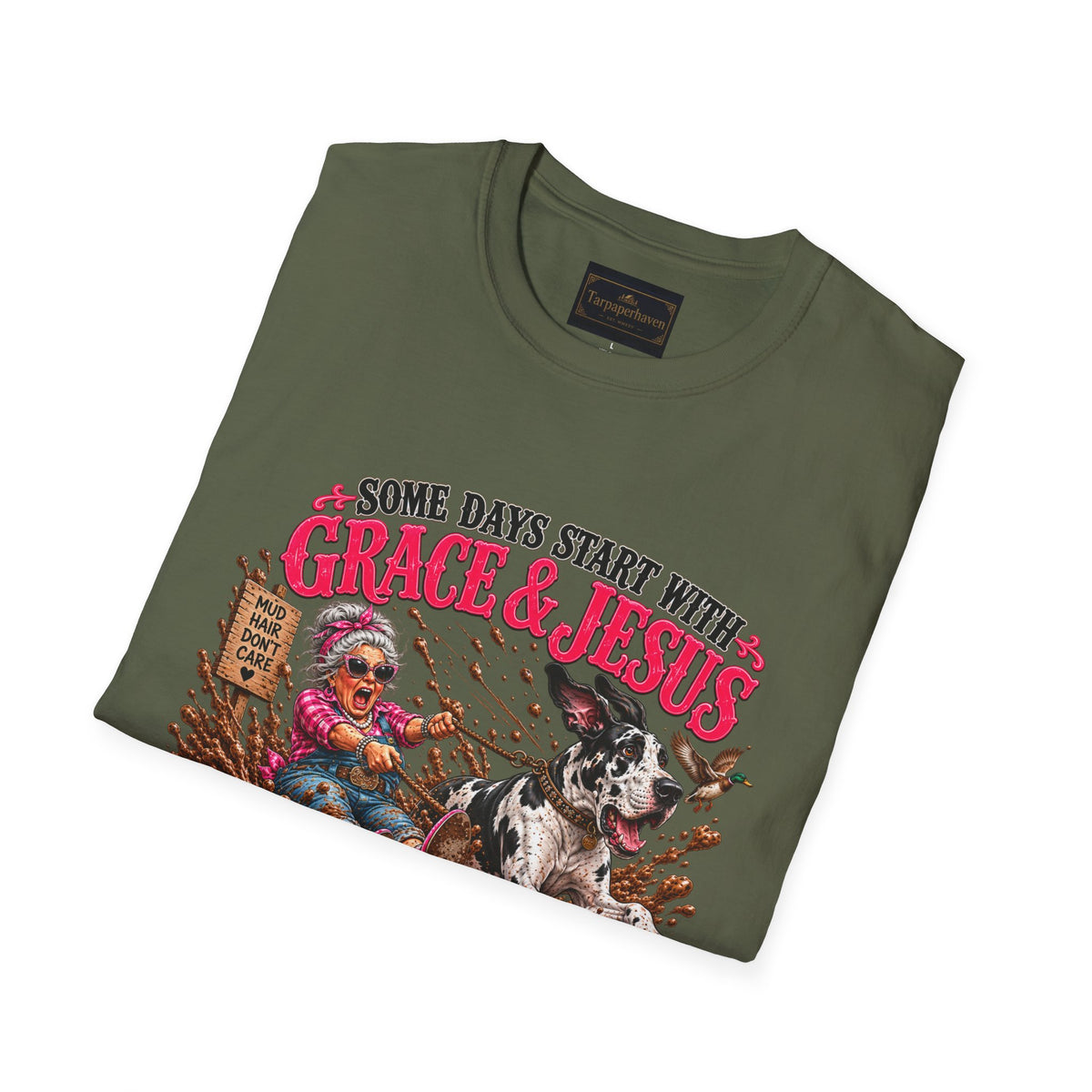Great Dane Christian Mud Slide  Funny Graphic Tee