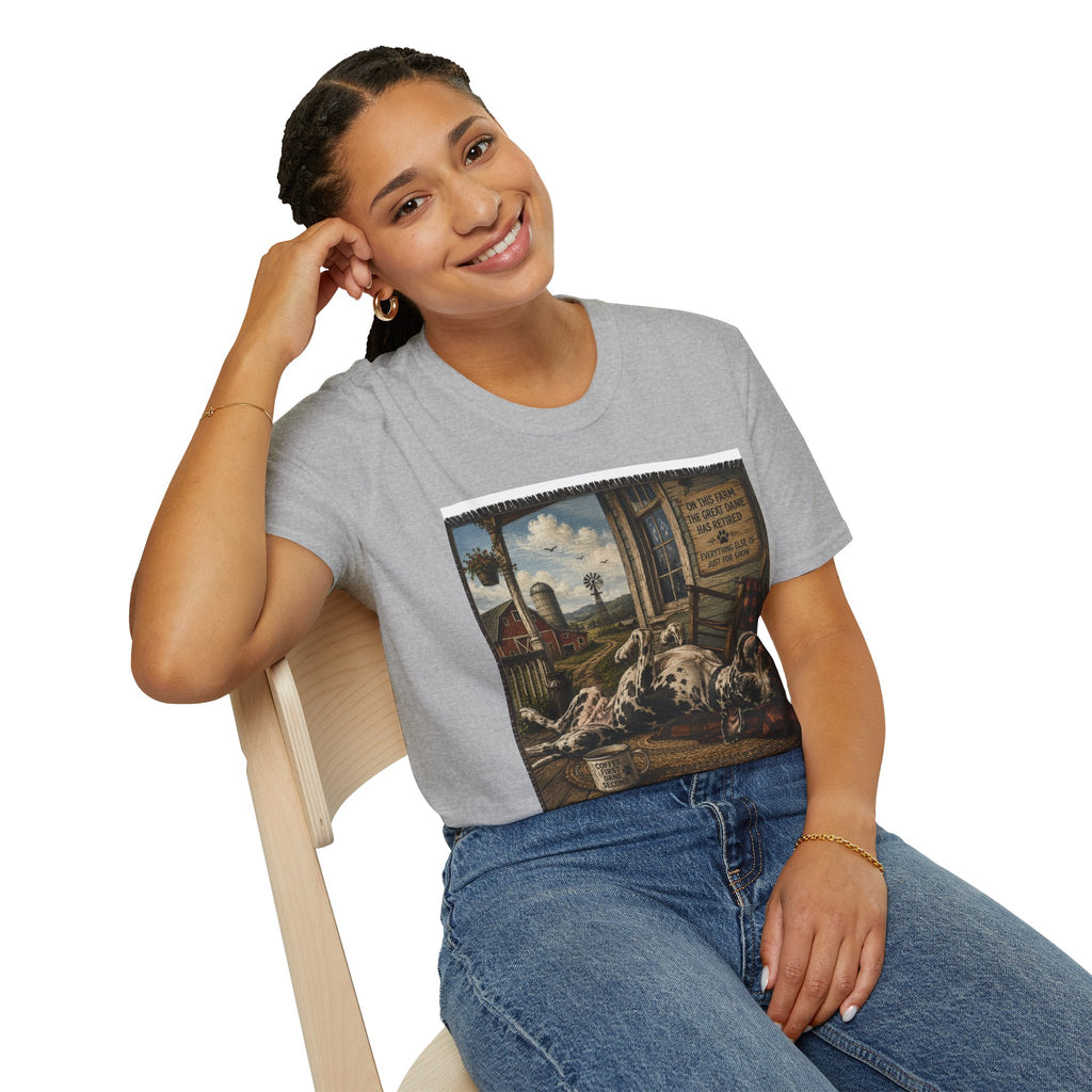 Great Dane Sleeping   Farmhouse Art T‑Shirt