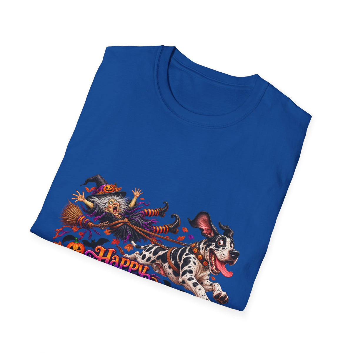 Halloween Dog T-Shirt — Great Dane with Pumpkin Candy Pail